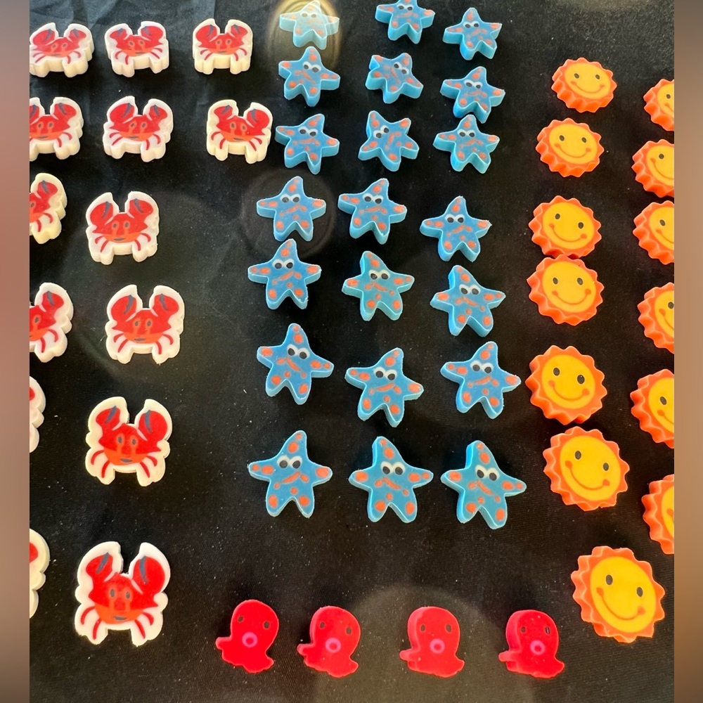 Sun and underwater flat erasers